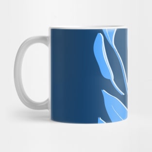 Floral pattern blue leaves Mug